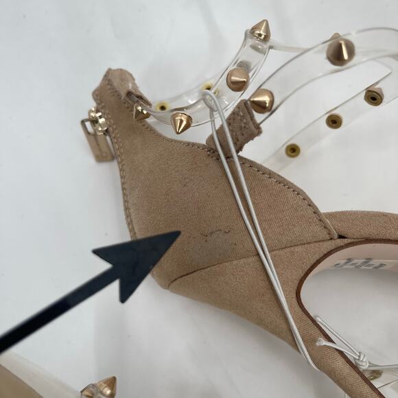 JESSICA SIMPSON Pumps Size 5.5 Wavery Clear Studded Wavery Pointed Toe Stiletto - Picture 2 of 16